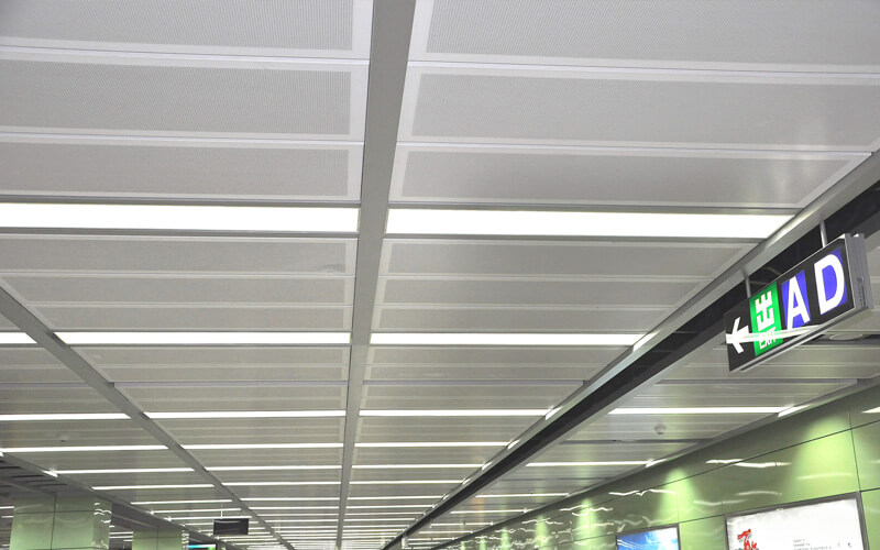Aluminum strip ceiling installation process