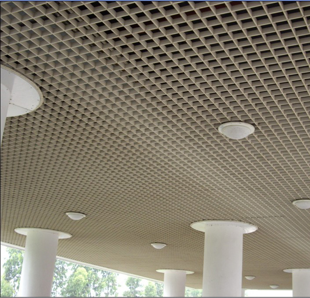 100*100 Fashionable 3D Decorative Aluminum Grid Ceiling